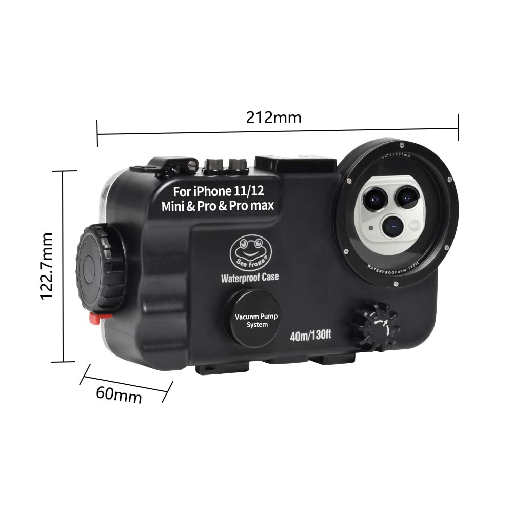 Housse étanche Sea Frogs IPhone 60m IPX8 - Plongée Snorkeling Jusqu'à 195ft | Compatible 11/12/13 Pro Max