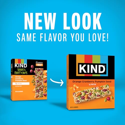 KIND Healthy Snacks Bars, Orange Cranberry Pumpkin Seed, Gluten Free, High Fiber Snacks, 5g Protein, 36 Count - image 7