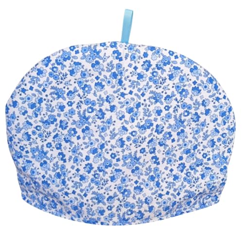 Image of Vintage Tea Cozies, Nature Cotton Tea Pot Warmer, Teapot Dust Proof Insulated Covers Tea Kettle Quilt for Kitchen Home Table Hotel Tea Party Restaurant (Blue Flower)