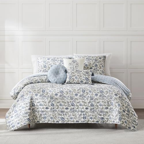 Lush Decor Lillian Block Print Reversible Quilt 6 Piece Set
