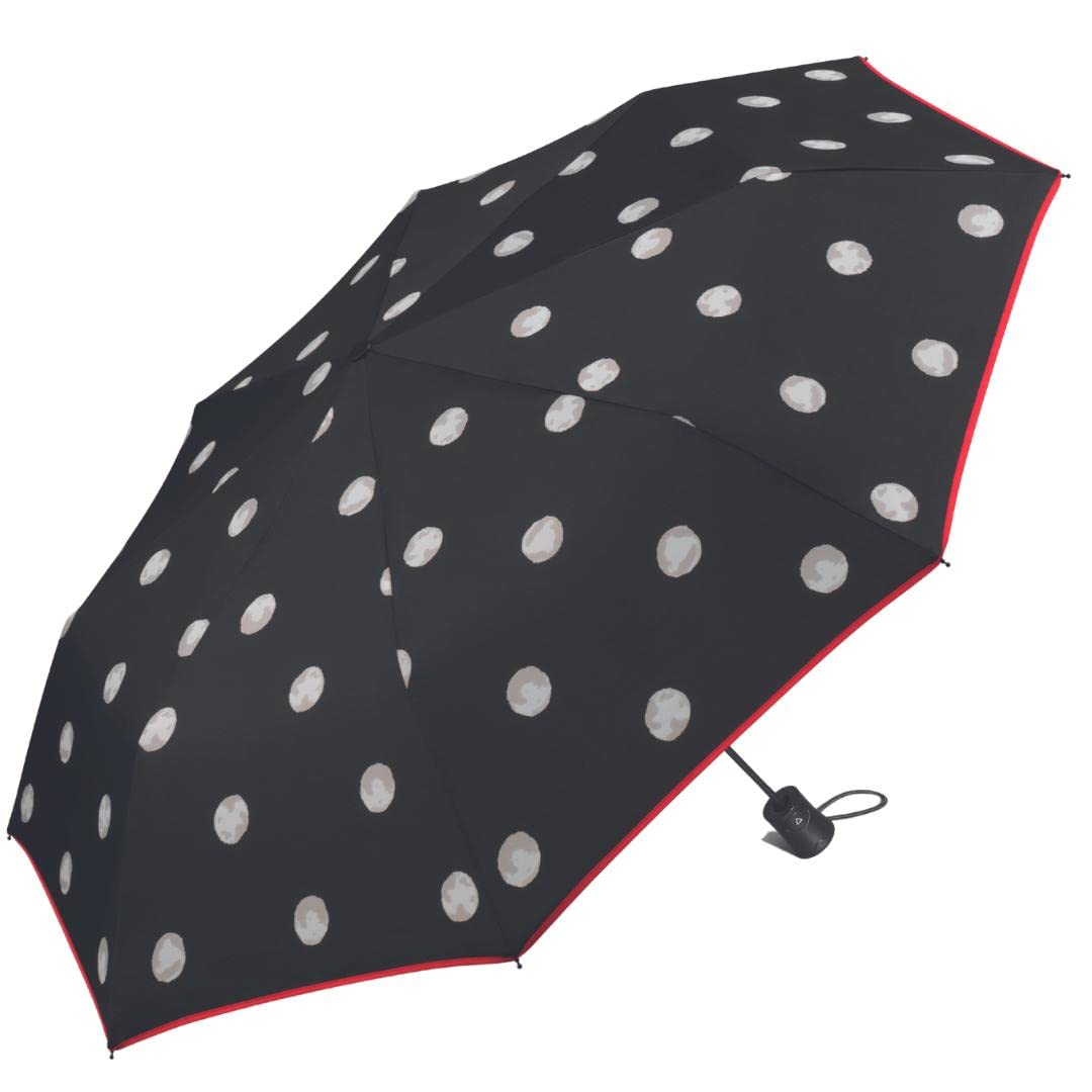 Happy Rain Paraguas plegable de mujer - Sistema Antiviento- Automático- Ligero-Práctico- Topos -Diámetro 94cm