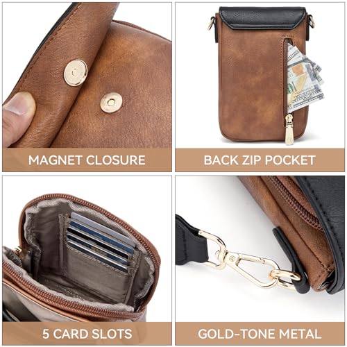 Image of BOSTANTEN Crossbody Bags for Women Cell Phone Purse Leather Wallet Handbags with Card Slots