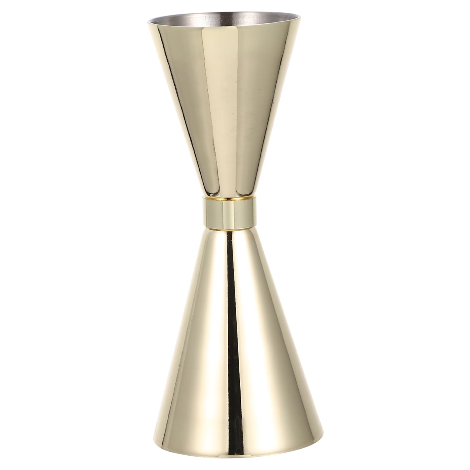 BIUDECO Stainless Steel Golden Ring Wine Measuring Device 30-45ml Gold Plated Cocktail Jigger Spirit Measure Cup