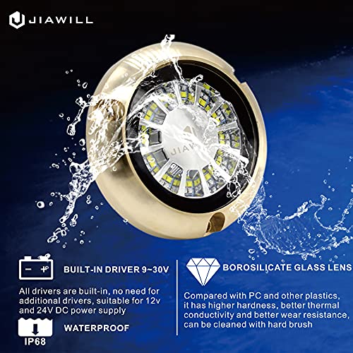 Jiawill Dual Color Underwater Boat Light Marine Broze