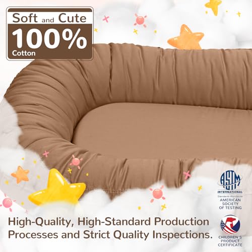 Image of EAQ Baby Lounger, Infant Lounger for Newborn,Portable Baby Nest Cover Breathable & Soft, Newborn Essentials