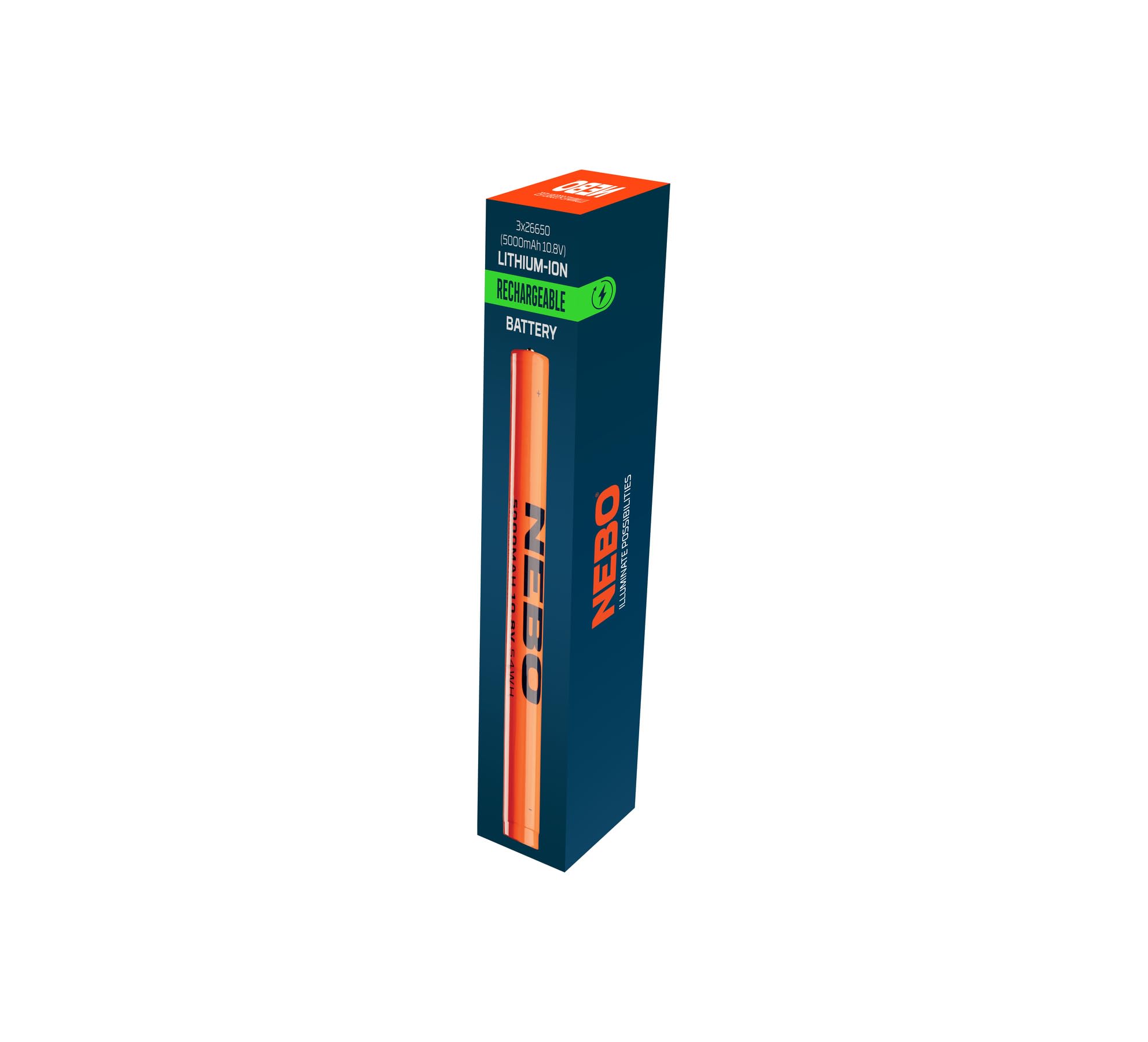 NEBO 3X26650 Batteria ricaricabile agli ioni di litio, 5000mAh, 10,8V, protezione da sovraccarico, compatibile con torcia Davinci 18000