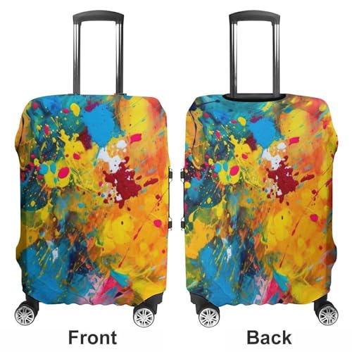 Washable Luggage Case Cover Colorful Abstract Painting Printed Luggage Cover Protector Elastic Suitcase Protector Anti-Scratch Suitcase Cover for Size XL (30-32 inches) Luggage3