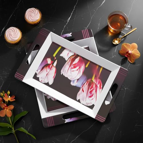 Image of U.P.C Tray Set for Serving Snacks, Multi-Use Nashta Plate & Kitchen's Tea Tray, Perfect Tray Sets for Hosting Guests at Home, Serving Tray Set of 2, Trays for Kitchen. (VIL63)