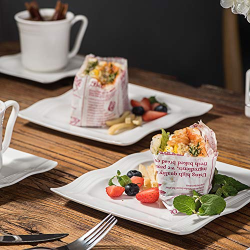 MALACASA Serie Mario Juegos de Café de Porcelana Vajillas de 36 Piezas Servicio de Café 12 Platos de Postre, 12 Tazas de… - Imagen 7