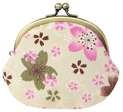 ［ワトナ］ ちりめん がま口 3.3寸丸形小銭入れ (01 賑桜)