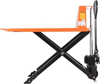 Tory Carrier Manual Scissor Pallet Jack Hand Truck Lift 2200lbs Capacity, 45" L x 27" W Forks, 3.3 Lowered, 31.5 Raised Height for Open Bottom Pallet | 31.5 Max Lifting Height, 3.3 Lowered Height for Open Bottom Pallet, warehouse, cargo loading & assembly line worktable