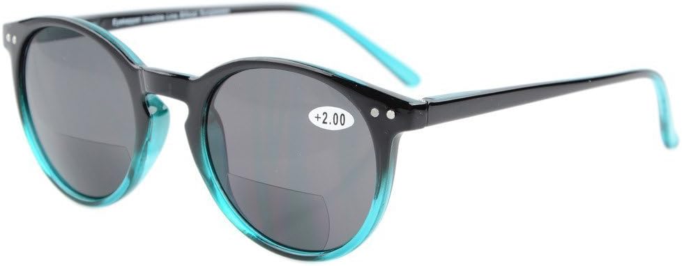 Eyekepper Key Hole Style Spring-Hinged Round Bifocal Sunglasses Reading under the Sun Tinted Lens Readers