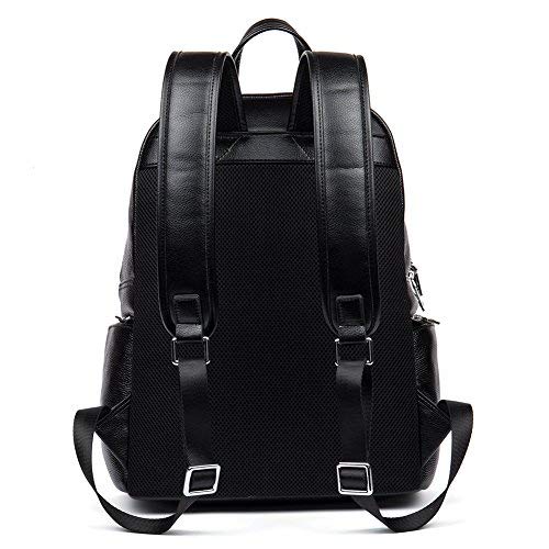 Bostanten Leather Backpack Laptop Travel Camping Shoulder Bag Gym Sports Bags For Men Black #TOP6