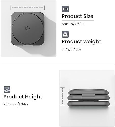 Miniatura 8 de KU XIU Estación de carga 3 en 1 certificada Qi2 para Samsung, cargador inalámbrico plegable de aleación de aluminio de 15 W para Galaxy S25 Series Z