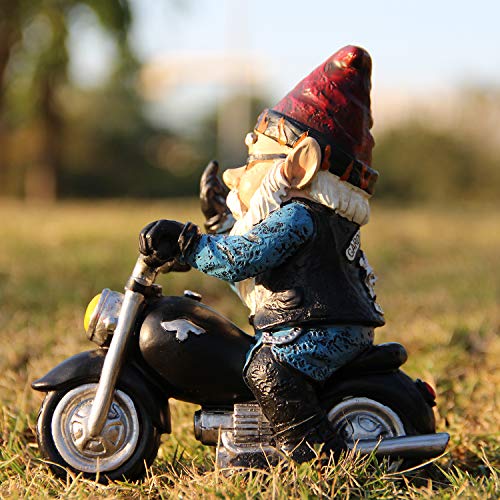 Chenbay Garden Motorcycle Gnome Decor Garden Gnome On Motorcycle Garden Gnome Bikers Betst Motorcycle Gifts For Men Garden Gnome Decor (Large) #TOP2