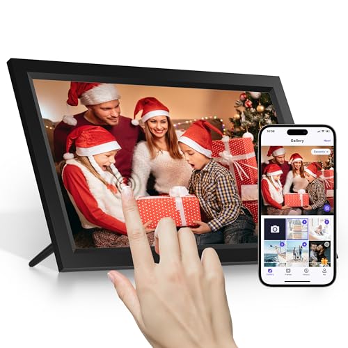 Tibuta 15.6 inch WiFi Digital Picture Frame 1920x1080 FHD Large 32GB Smart Digital Photo Frame IPS Touch Screen Auto-Rotate Wall Mountable Share Photos/Videos Instantly via Uhale APP