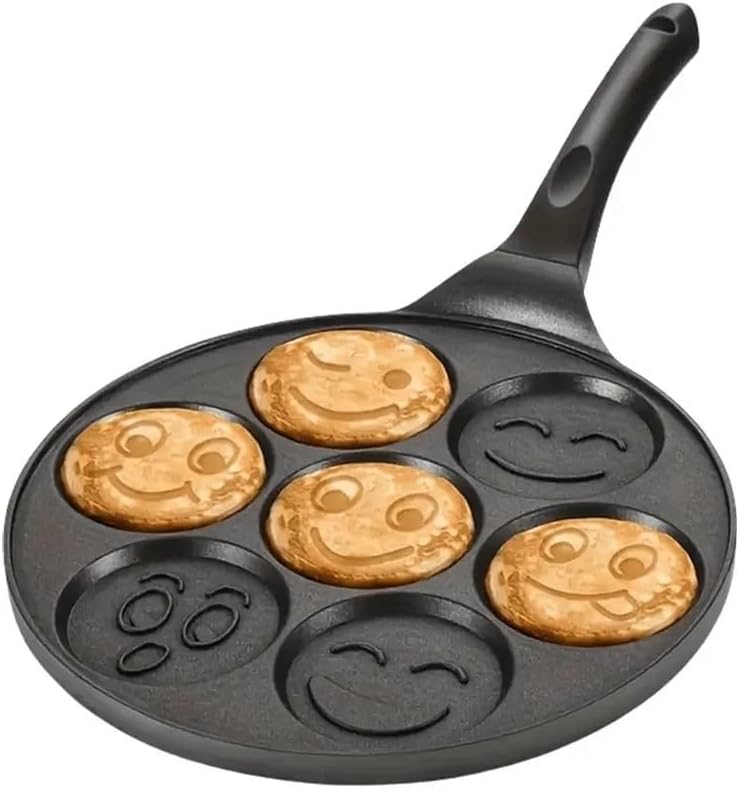 7Cups Frying Pot Breakfast Maker Cooking Egg Pan Non-stick Griddle Pancake Steak Pan Thickened Mini Pancakes Maker for