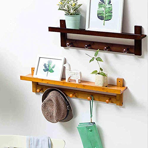 Manteau de ménage mural en bois pour organisation d'entrée avec 5 crochets