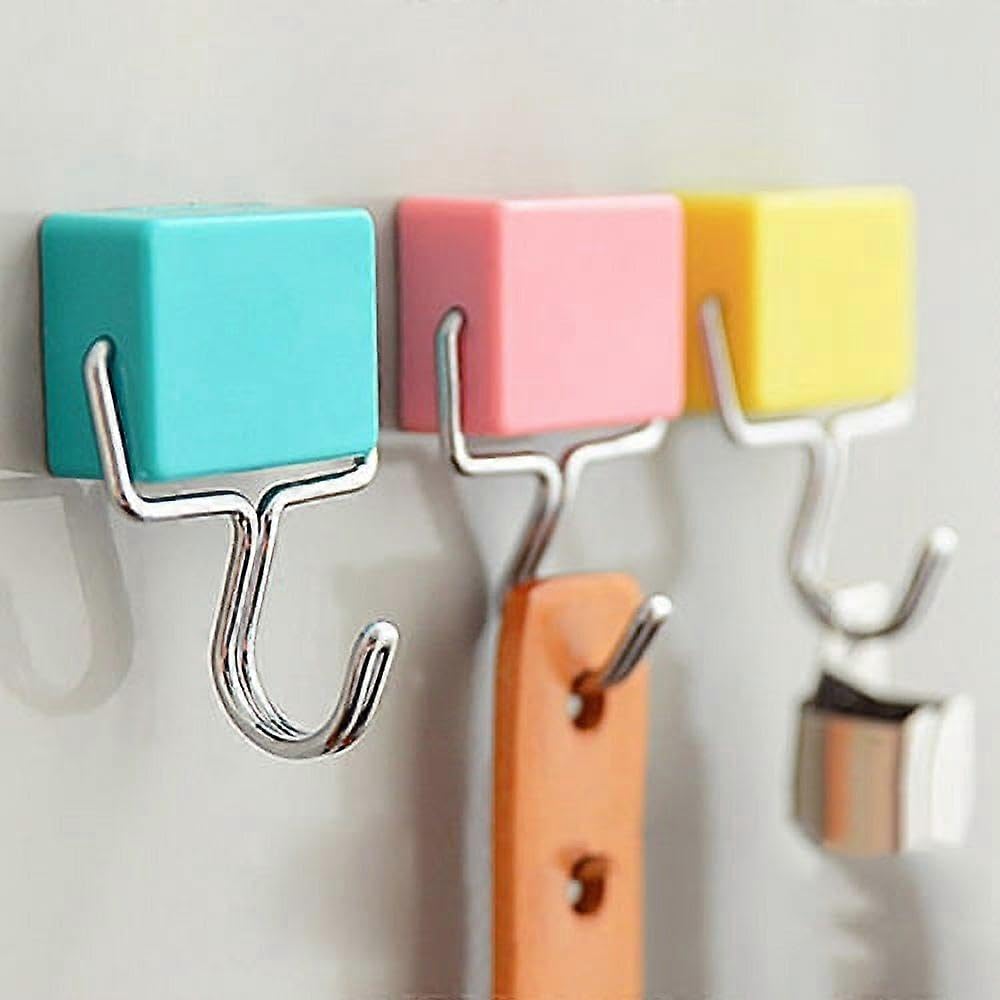 JOYHAPPST Self Adhesive Magnetic Hook Hanger Bag Keys Bathroom Kitchen Holder for Fridges
