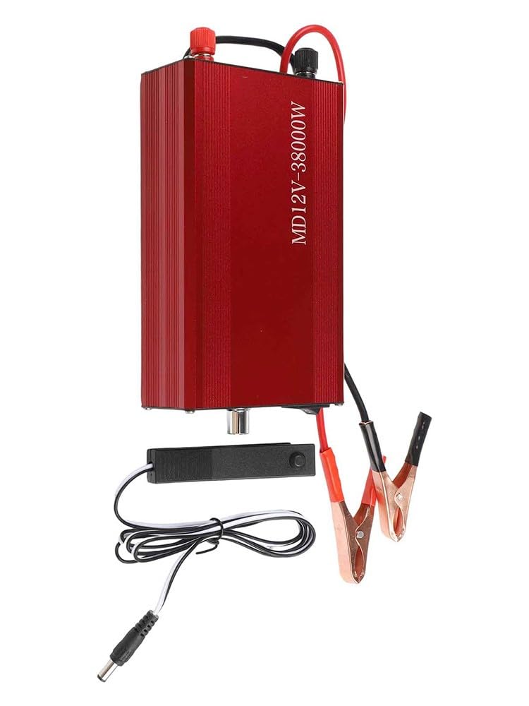 38000W Wechselrichter 12V auf 220V AC, Reiner Sinus Spannungswandler mit Überlastschutz, Leiser Lüfter, Aluminiumlegierung für Camping Wohnmobil LKW Boot