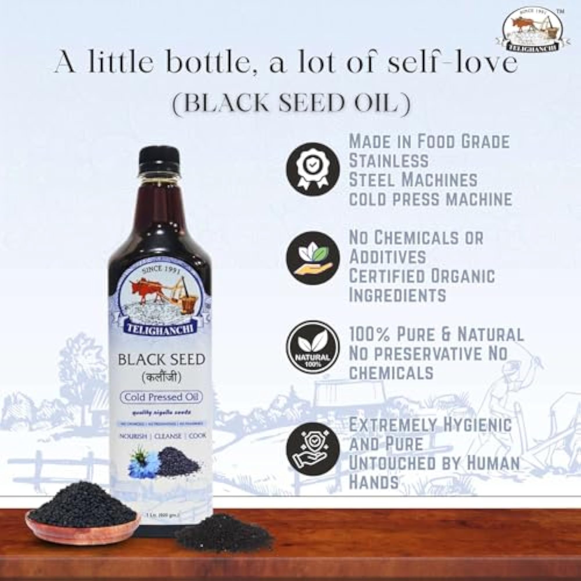 Pure Black Seed (Kalonji) Natural Nigella Seeds, 100% Natural
