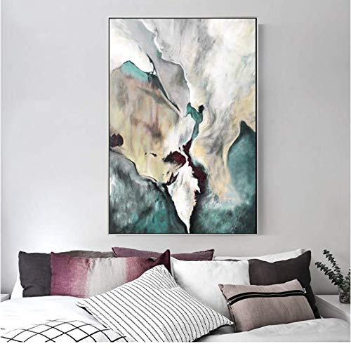 Toile art print aquarelle abstraite chinoise 50x70cm sans cadre pour salon