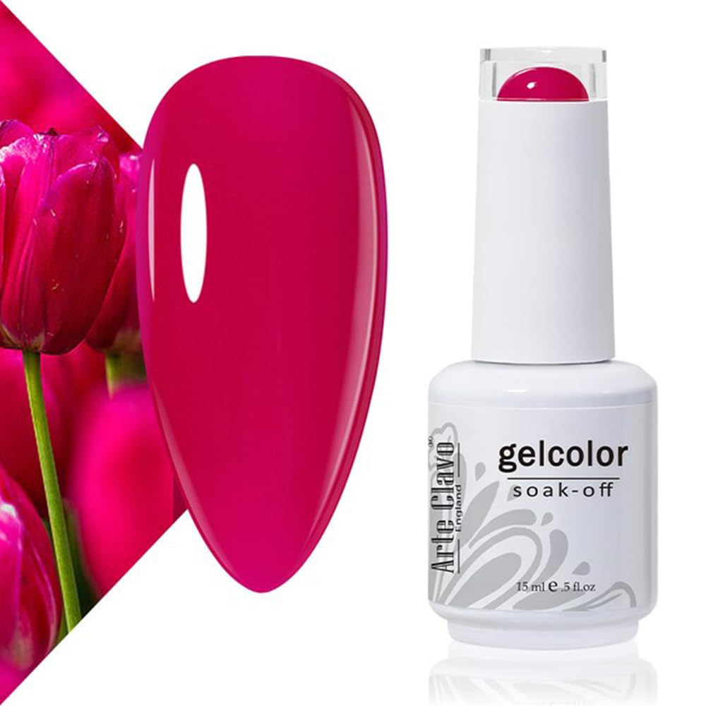 Arte Clavo 15ml Fuschia Pink Gel Nail Polish Bright Coral Red Uv Gel Nail Polish
