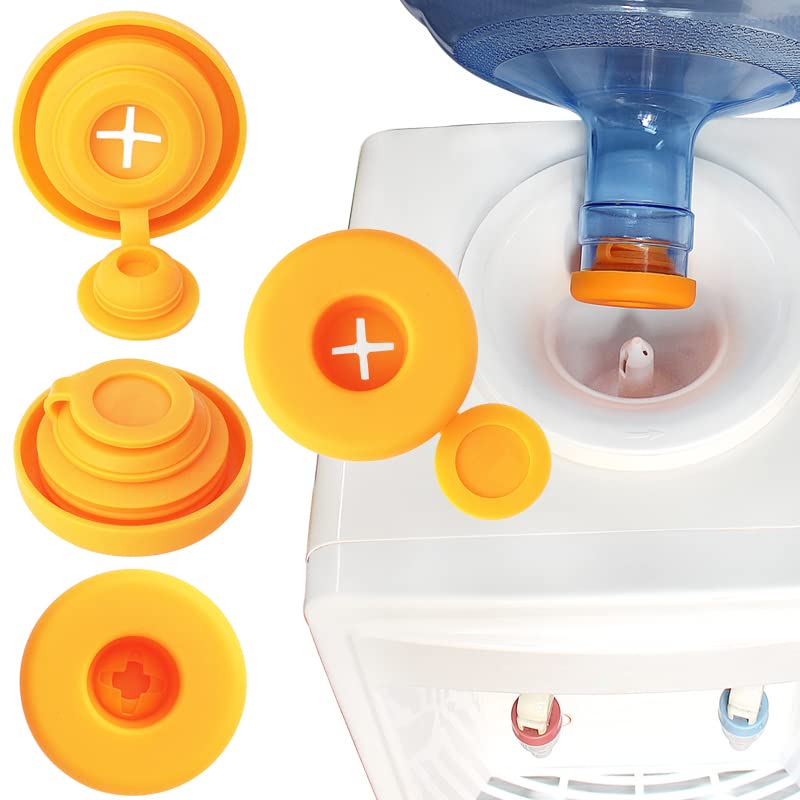 MOFLYS 3 Pieces 3 and 5 Gallon Water Jug Cap,Insect and dust Prevention? Non Spill Bottle Caps for 55mm Bottle Water Dispenser Caps?Silicone Reusable Replacement Cap,
