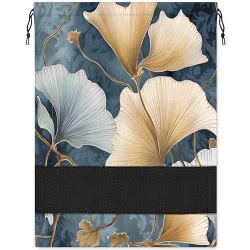 Artistic Plant Travel Shoe Bag Large Portable Drawstring Shoe Bag for Travel Dust-proof Shoe Storage Packing Organizer for Women and Men Shoe Pouch Cover