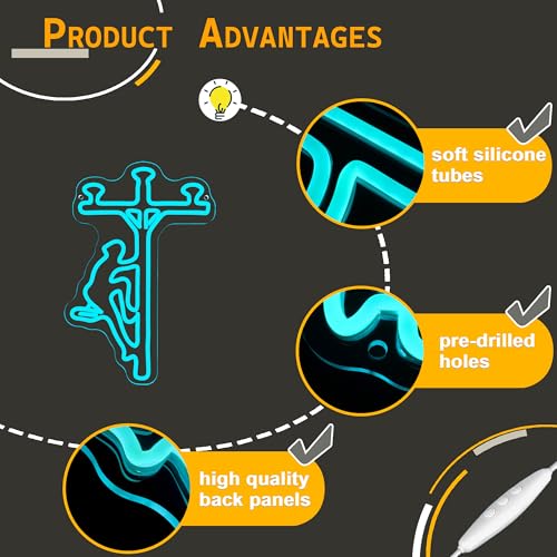 Image of Allball Lineman Neon Signs for Wall Decor, USB Powered Dimmable LED Industrial Neon Light, for Tradesman Garage Workshop Electricia Tool Lineman Traveler Electrical Wall Decor(15.7 * 10.6 in)