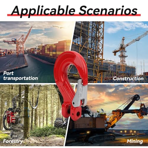 3200KG Wirbelhaken Heben, 2T Haltehaken Robuster Drehhaken Wirbel Ösenhaken legiertem Stahl Rigging Haken Zum Heben Sicherheits Karabinerhaken Hebehaken Sicherheitshaken Lasthaken für Schiffsbau