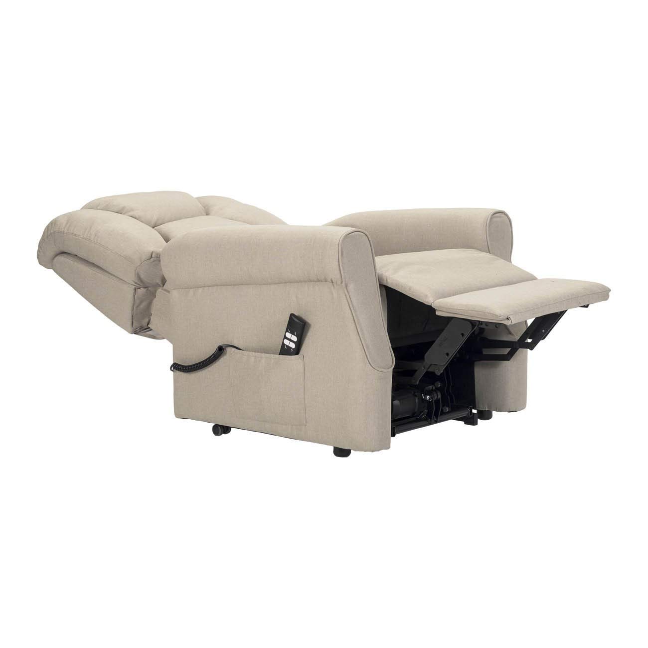 Sime Betty1 PERSONNALISÉ Fauteuil releveur Relax Dispositif Médical Vibromassage kit 4 Roues siège à Micro-Ressorts Doux résistant aux Taches Gris Claire