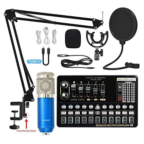 Miscelatore Musicale, Podcast Equipment Bundle Scheda audio in diretta V10 Set di schede audio Set microfono cellulare scheda audio set completo di attrezzature for schede audio Mixer Di Suoni Per Lo