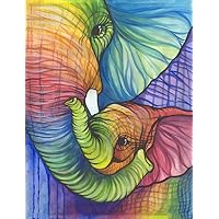 Amazon | 油絵数字キットによる カラフルな象 絵画塗り絵大人手塗りDIY