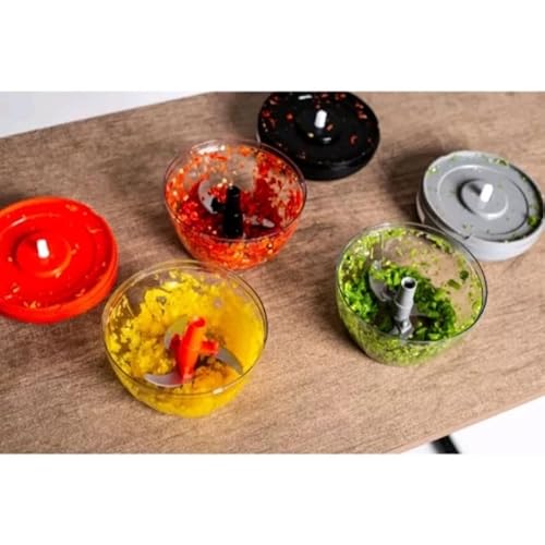 Mini Processador de Alimentos Triturador de Alimento Triturador Alho Manual 3 Laminas Aço Inoxidavel