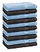 Produktbild Betz 10 Stück Seiftücher Premium 100% Baumwolle Seiflappen Set 30x30 cm Farbe hellblau und Dunkelbraun