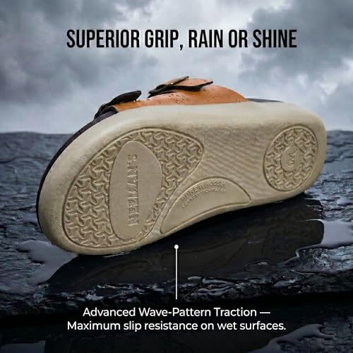 Image of Neeman's PureWhoosh Flow Sandals for Men | Waterproof Chappal | Casual Slippers with Ergonomic Arch Support & Anti Skid EVA Sole | Adjustable Strap | Lightweight Monsoon Floaters for Beach & Outdoor Wear