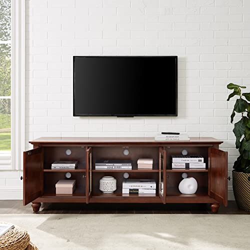 Crosley Furniture KF10005DMA Cambridge Low Profile Tv Stand For 65+ Inch Tvs, Entertainment Center With Storage Shelves, Vintage Mahogany thumb #8