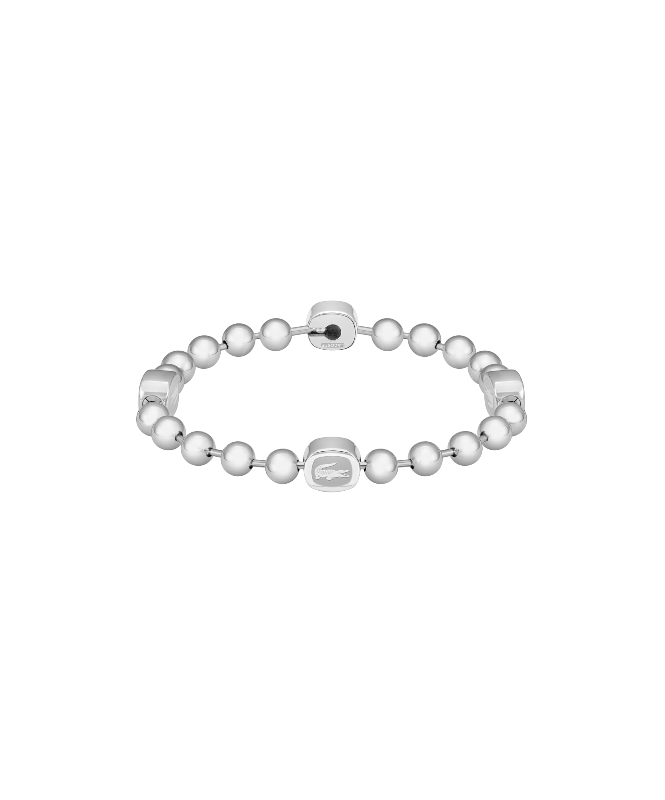 Lacoste Men's VIGOR Collection Beaded Bracelet in Stainless Steel and Yellow Gold
