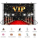7x5ft VIP Backdrop Red Carpet Event Photography Background Black Curtain Star Catwalks Stage Film Movie Music Night Gold Banner Decorations Celebrity Activity Portrait Photo Booth Prop - Image 3