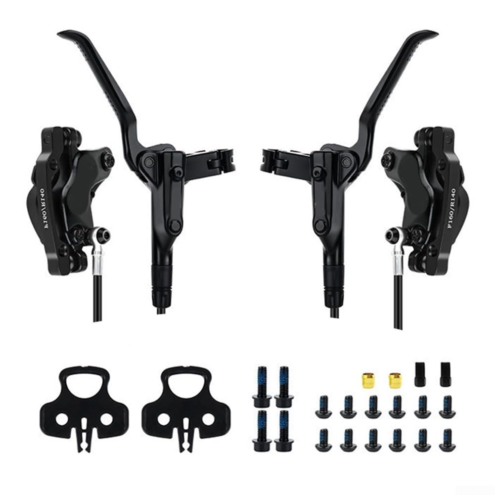 Set di pinze freno idrauliche per mountain bike con quattro pistoni, lega di alluminio lavorata CNC e frenata ad alta stabilità (senza disco)