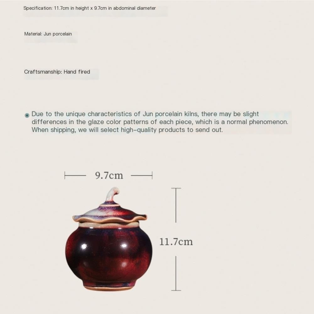 LYGSWDB Teekanister, kreativer handgemachter Großtee-Aufbewahrungsbehälter, Keramik, kleines versiegeltes Glas, Retro-chinesische Handwerkskunst, Ornamente, Teedose