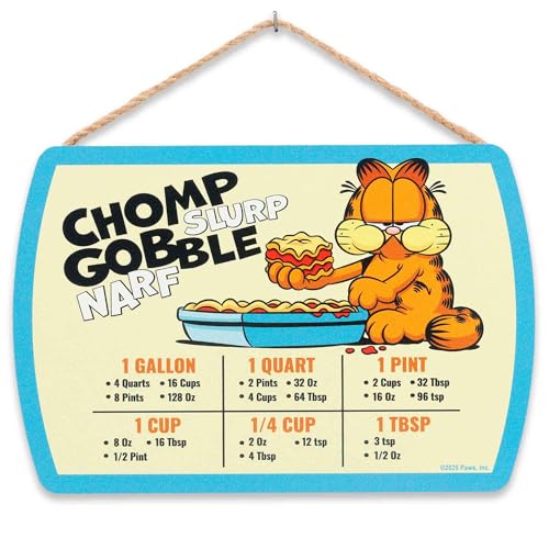 Garfield Chomp Gobble Hanging Wood Measuring Sign