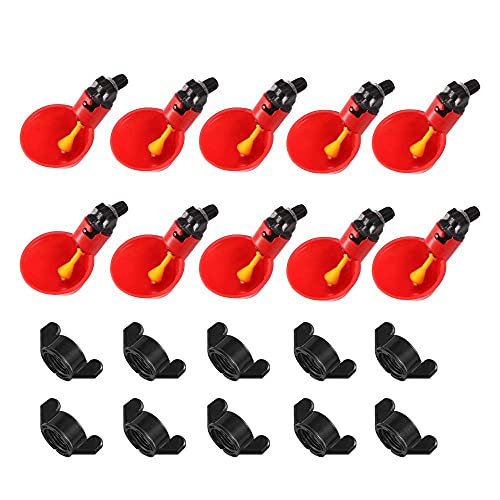 Bebederos de Pollo, 10PCS DIY Agua para Gallinas Automática Kit para Aves Palomas Pollos Patos Hens, Suministros Comedero de Pollo para Animales de Granja Cover