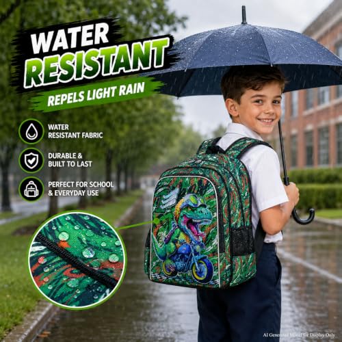 Image of UFNDC 3PCS Boys Backpack,16 inchKids Dinosaur Bookbag with Lunch Box, School Bag for Elementary Toddler