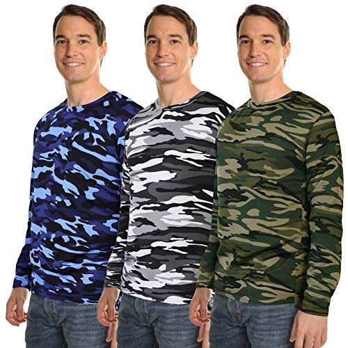 Swan Men's Fleece-Lined Long-Sleeve Thermal Tops (1 or 3-Pack)