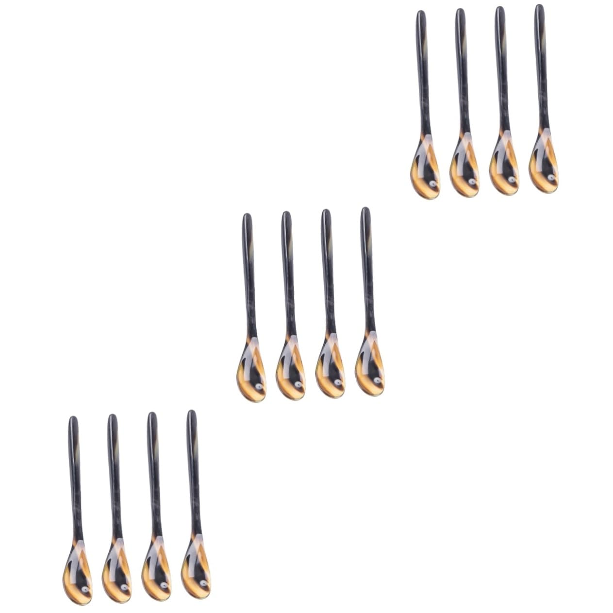Cabilock 12piezas Cucharas De Café De Cuerno De Buey Natural Para Postres Sopa y Bebidas Utensilios Ecológicos y Duraderos