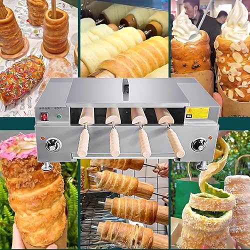 Electric Oven for Chimney Cake & Ice Cream Cone, 3000W Grill Maker with 4 Rollers, Adjustable Temp, Digital Display for Perfect Baking & Grilling