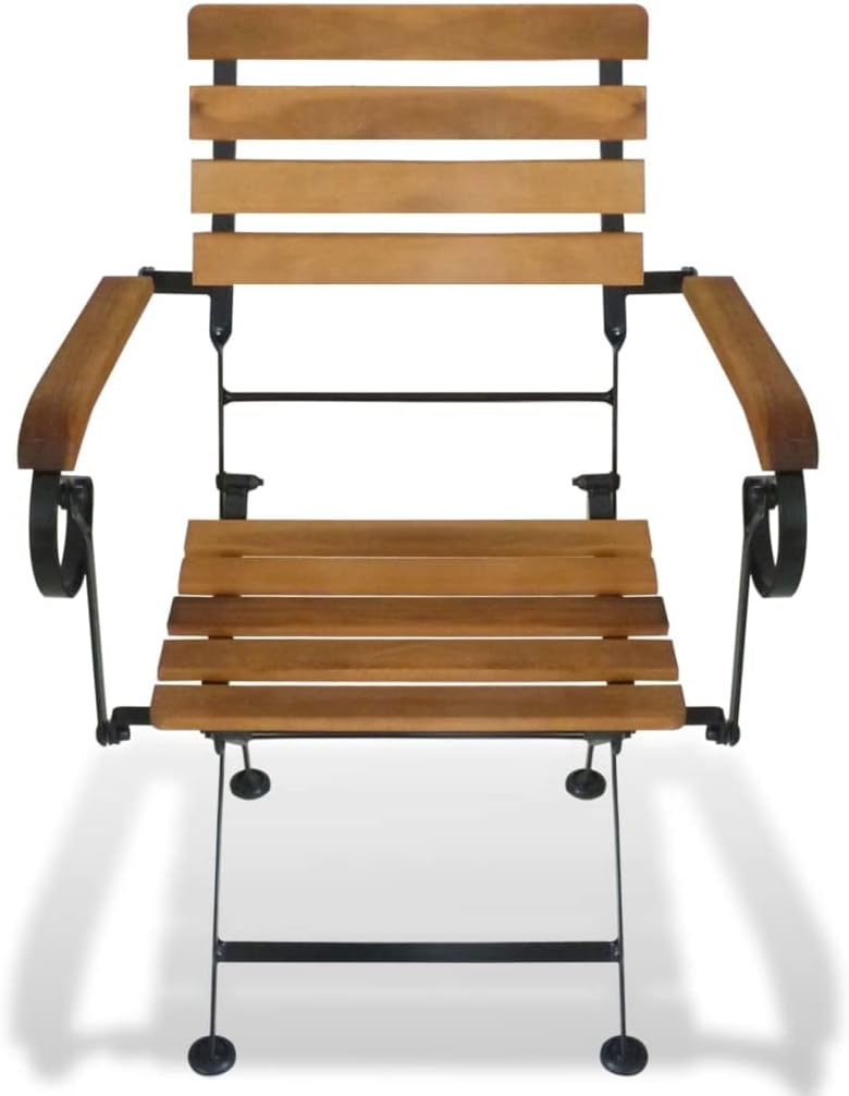 Folding Patio Chairs 2 pcs Steel and Solid Wood Acacia,Patio Chairs,Lounge Chairs,Dining Chairs,Outdoor for PatioGardenYardDeckLawn