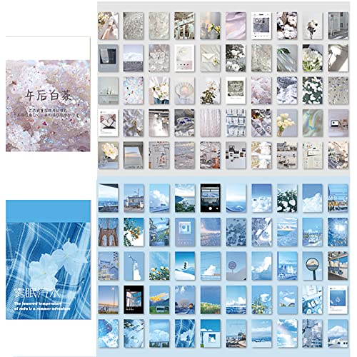 YOVOY 100枚 シール ステッカー 手帳用 フレークシール 和紙 可愛い 大量 クラフトステッカー 海外 風景 手帳素材 手作り 日記 ジャーナル 装飾用品 2本